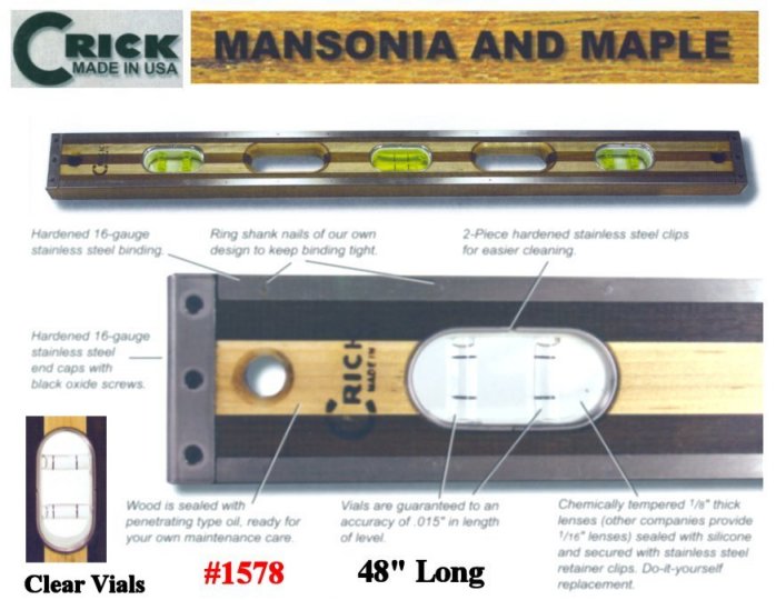 48" Crick Five Piece Laminate Hardwood Level