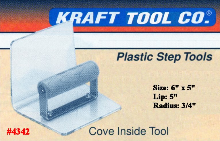 6" x 5" Plastic Cove Inside Step Tool, 3/4" Radius & 5" Lip